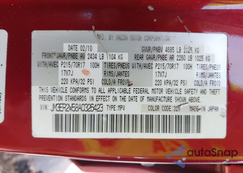 2010 Mazda Cx-7 I Sport z USA, uszkodzony, nr VIN JM3ER2W58A0326423